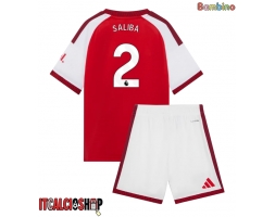Arsenal William Saliba #2 Prima Maglia Bambino 2026-27 Manica Corta (+ Pantaloni corti)